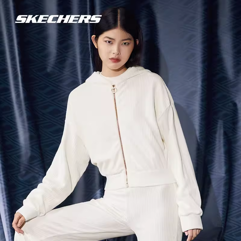 (Women) Skechers Solid White Full-Zip Long Sleeve Jacket L422W111 圖 6