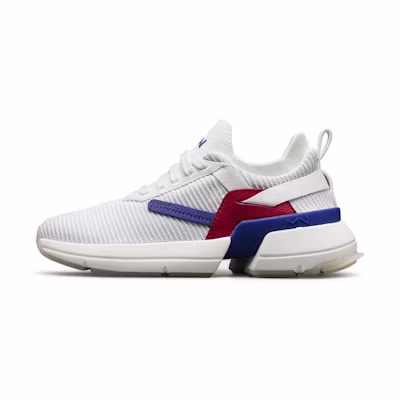 (W) Skechers Split Running Shoes White/Blue/Red