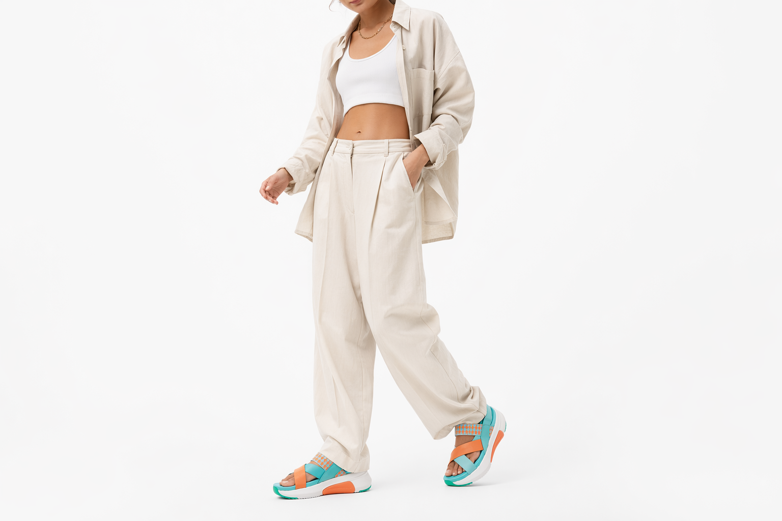 Order Skechers 運動休閒透氣涼鞋 女款 藍橙
