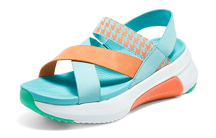 Shop Skechers 運動休閒透氣涼鞋 女款 藍橙
