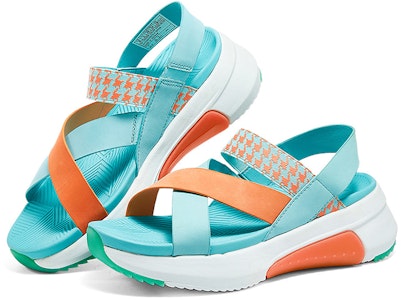 (W) Sandalia Deportiva Casual Transpirable Skechers 'Azul Naranja' 133009-BLOR Shop (W) Sandalia Deportiva Casual Transpirable Skechers 'Azul Naranja' 133009-BLOR