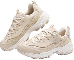 Skechers 減震防滑耐磨 低筒 生活休閒鞋 女款 米色 Shop Skechers 減震防滑耐磨 低筒 生活休閒鞋 女款 米色