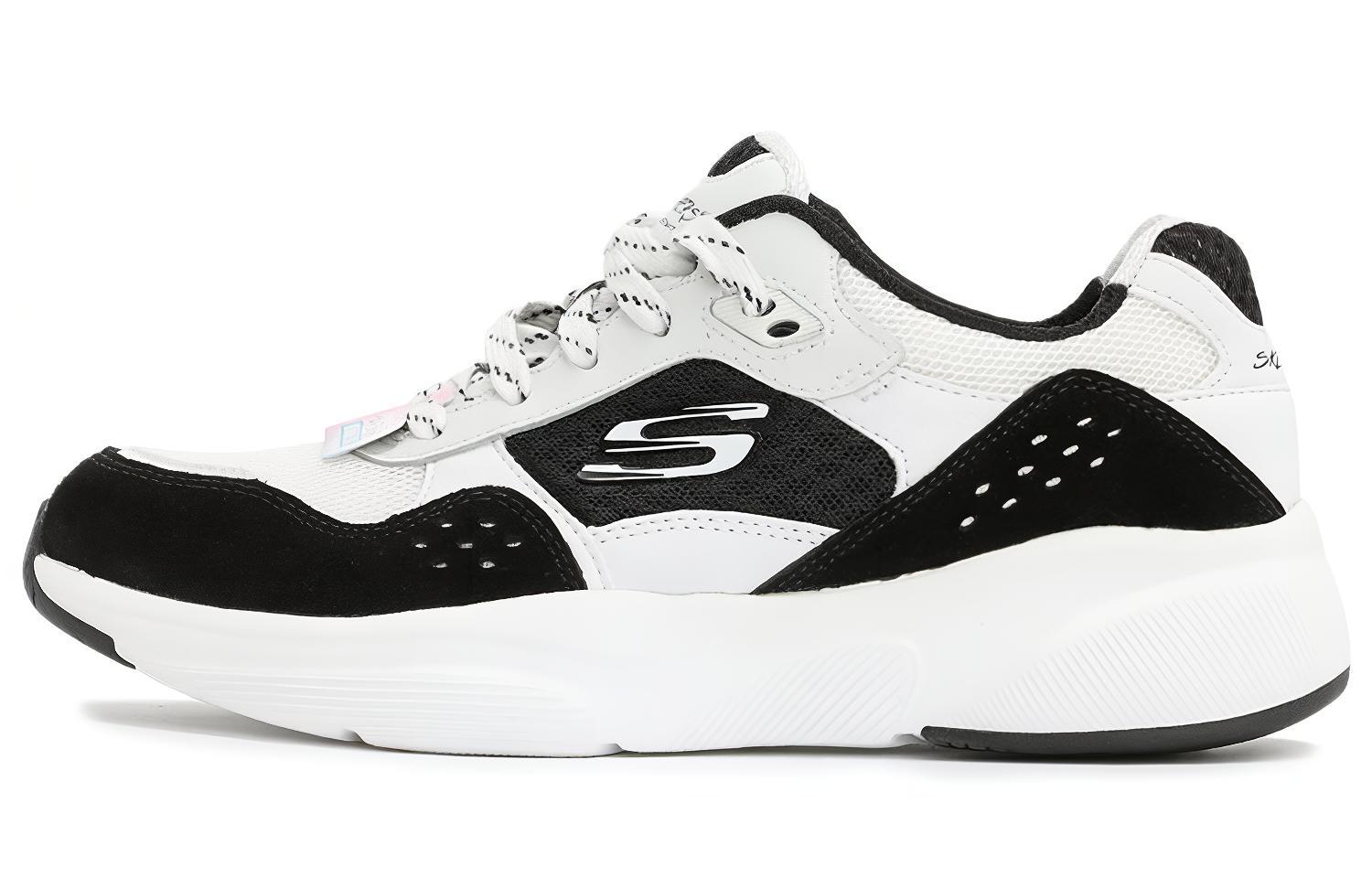 (W) Skechers Sport Low Tops Sports Shoe Black White
