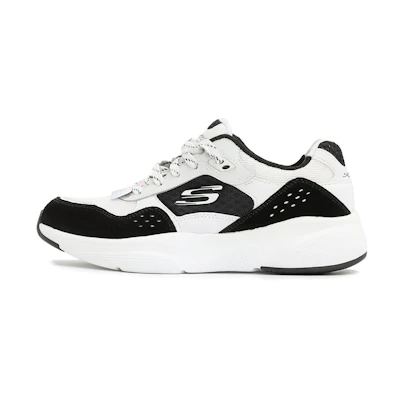 (W) Skechers Sport Low Tops Sports Shoe Black White