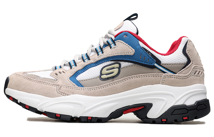 (Women) Skechers Stamina-Cross Road Low-Top Running Shoes Beige/Blue 13450-TPBL
