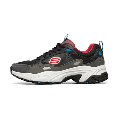 (W) Skechers Stamina Sports Shoes Black/White/Red