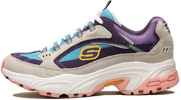 (Women) Skechers Stamina Low-Top Running Shoes Grey/Purple 13452-NTPR (Women) Skechers Stamina Low-Top Running Shoes Grey/Purple 13452-NTPR