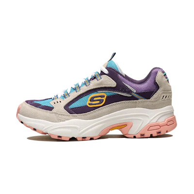 (W) Skechers Stamina Low-Top Running Shoes Grey/Purple