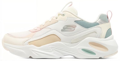 (Women) Skechers Stamina Airy 'White Green Cream Yellow Pink' 149921-WMLT (Women) Skechers Stamina Airy 'White Green Cream Yellow Pink' 149921-WMLT
