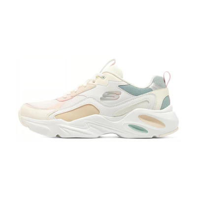 (W) Skechers Stamina Airy 'White Green Cream Yellow Pink'