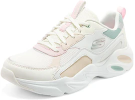 Lookbook Skechers 持久氣墊 減震防滑耐磨 低筒 爸爸鞋 女款 白綠色