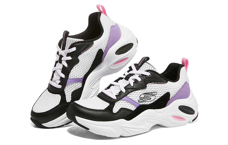 Lookbook Skechers Stamina Airy 休閒運動跑步鞋 女款 白紫色