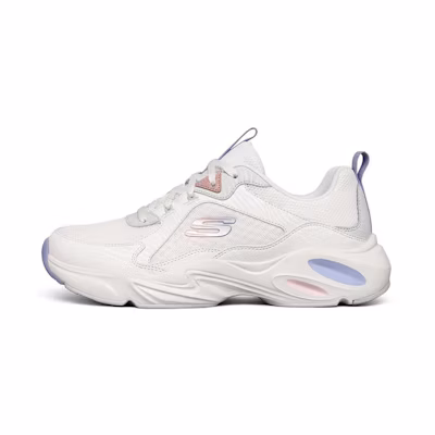 (W) Skechers Stamina Airy Low Top Running Shoes White/Purple
