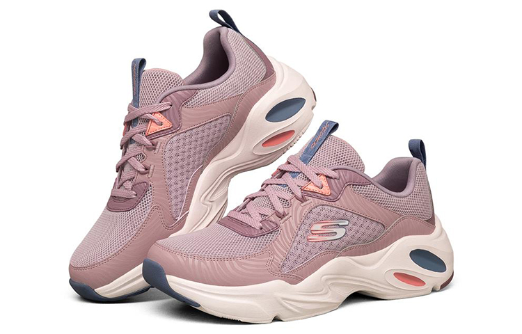 Lookbook Skechers Stamina Airy 透氣 低幫 老爹鞋 女款 粉色