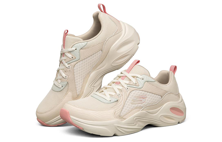 Lookbook Skechers Stamina Airy 透氣耐磨 低筒老爸鞋 女款 乳白