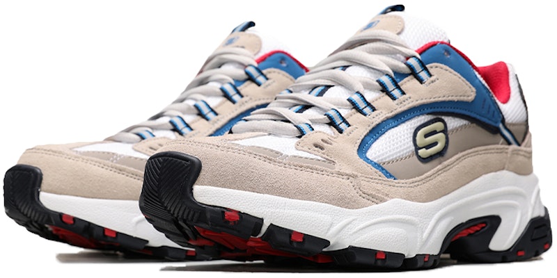 (W) Skechers Stamina-Cross Road Kasut Lari Rendah Beige/Biru 13450-TPBL Lookbook (W) Skechers Stamina-Cross Road Kasut Lari Rendah Beige/Biru 13450-TPBL