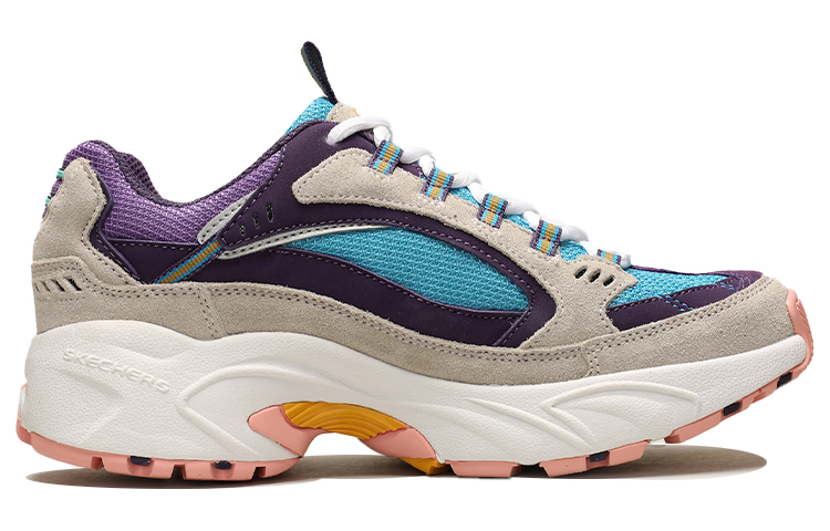 Order (Women) Skechers Stamina Low-Top Running Shoes Grey/Purple 13452-NTPR