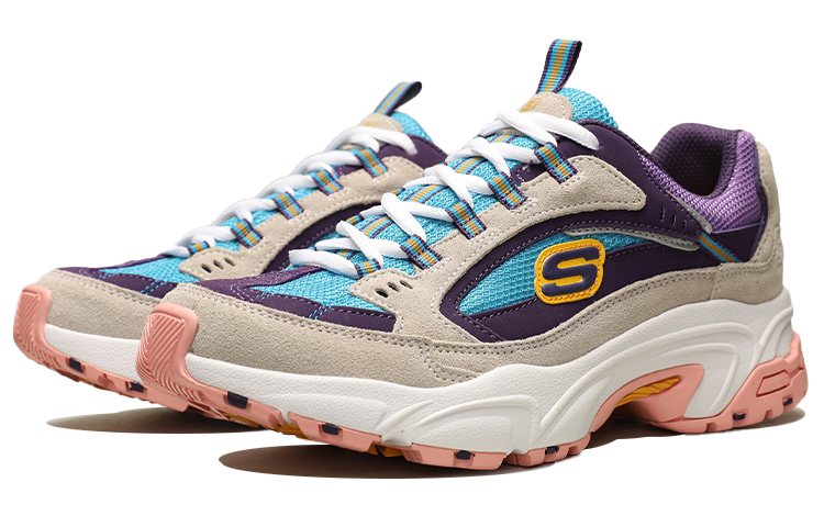 Lookbook (Women) Skechers Stamina Low-Top Running Shoes Grey/Purple 13452-NTPR