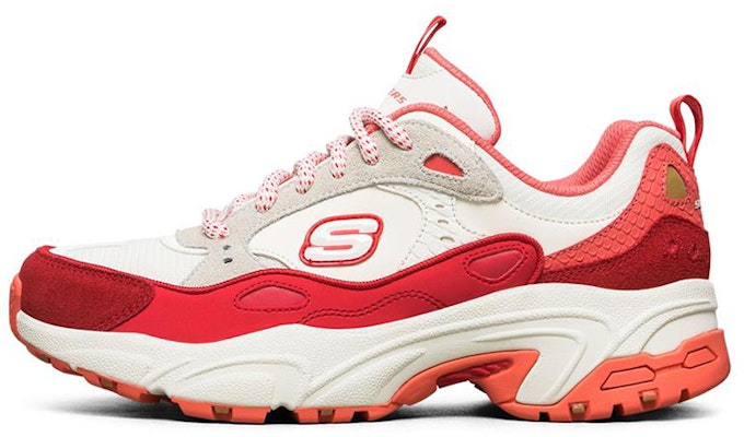 (Women) Skechers Stamina Low 'Beige Red' 149045-OFWR Buy (Women) Skechers Stamina Low 'Beige Red' 149045-OFWR