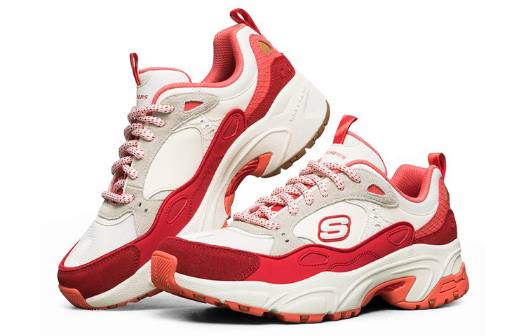 Lookbook (Women) Skechers Stamina Low 'Beige Red' 149045-OFWR