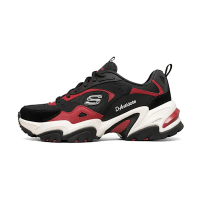 (W) Skechers Stamina V2 Low-Top Running Shoes Black/Red