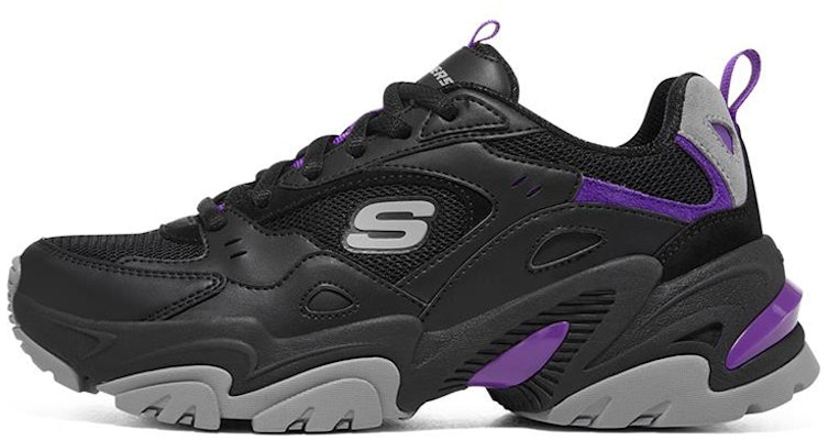 Skechers 活力 V2 機甲鞋二代午夜傳說 耐磨減震 低筒老爹鞋 女款 黑紫色 Buy Skechers 活力 V2 機甲鞋二代午夜傳說 耐磨減震 低筒老爹鞋 女款 黑紫色