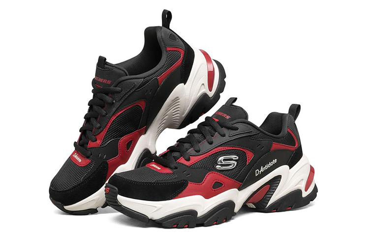 Lookbook (W) Skechers Stamina V2 Low-Top Laufschuhe Schwarz/Rot 66666343-BKRD