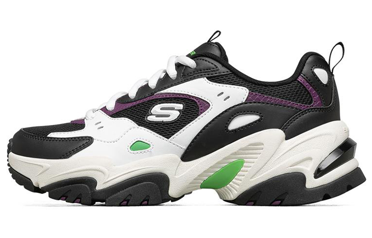 (Women) Skechers Stamina V2 Low Running Shoes Black/White/Green 149510-BKWL