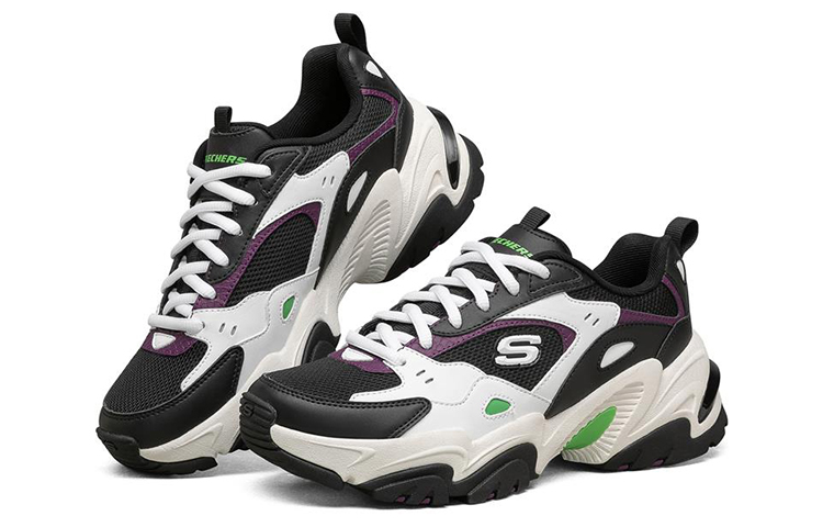 Shop (Women) Skechers Stamina V2 Low Running Shoes Black/White/Green 149510-BKWL