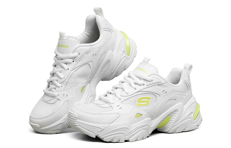 Lookbook (W) Skechers Stamina V2 Lage Hardloopschoenen Geel/Wit 149510-WLM