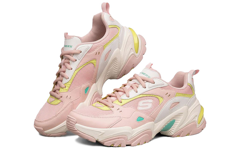 Lookbook Skechers Stamina V2 機甲鞋二代 時尚舒適 低筒 老爹鞋 女款 粉色