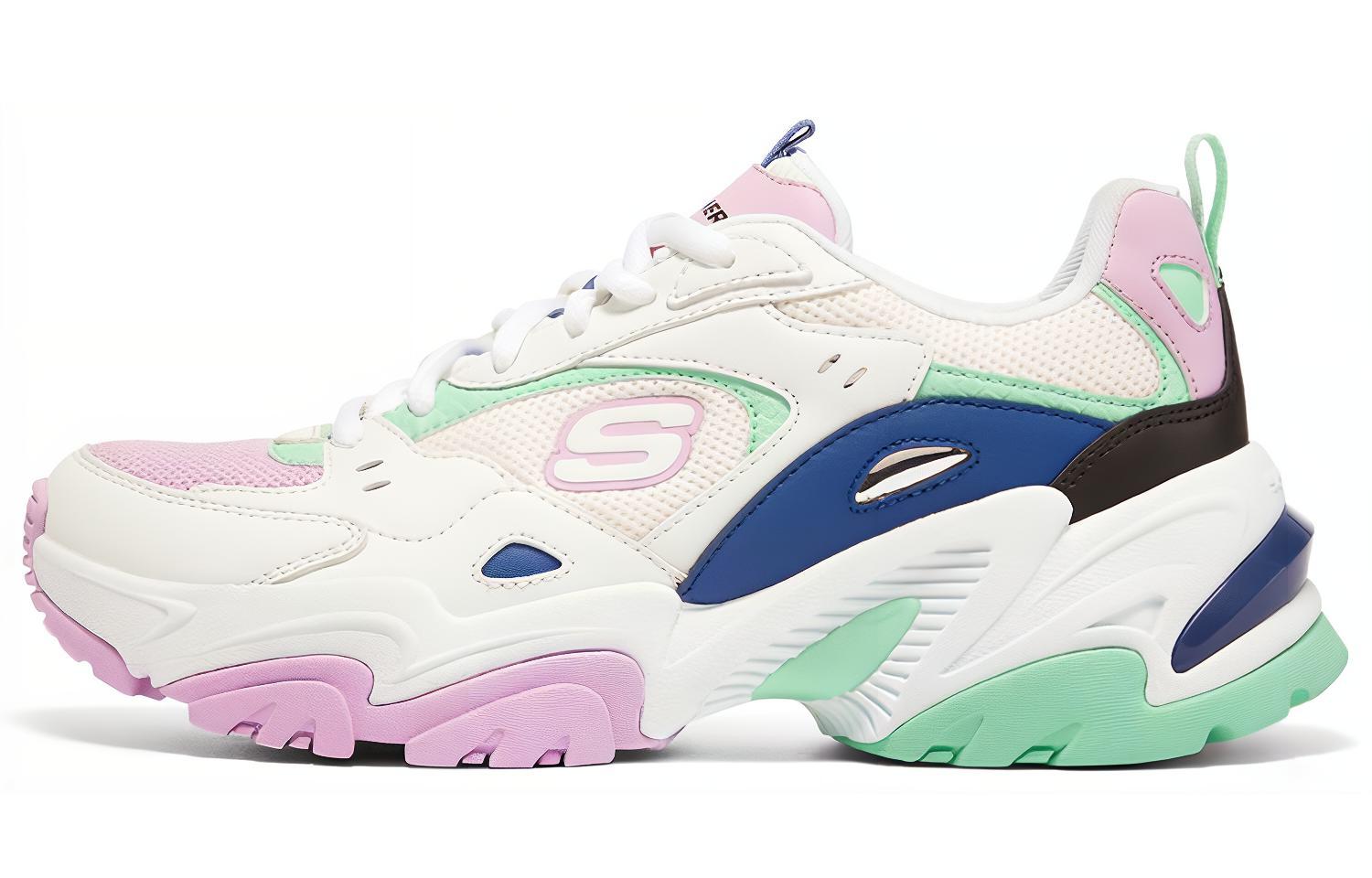 (Women) Skechers Stamina V2 Low Top Sneakers Multi &#x27;White Black Navy Blue&#x27; 149513-WBKB