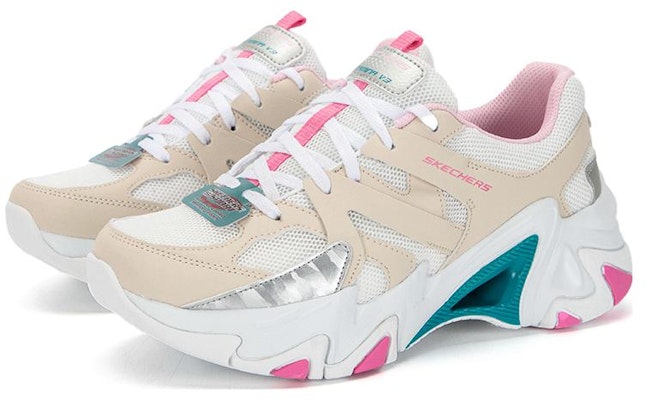 (W) Skechers Stamina V3 'Putih Krim Ungu' 896071-NTMT Lookbook (W) Skechers Stamina V3 'Putih Krim Ungu' 896071-NTMT