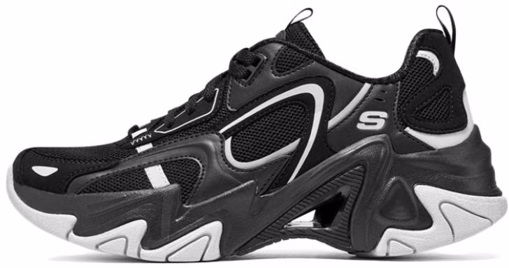 women-skechers-stamina-v3-low-shock-absorbent-non-slip-wear-resistant-black-and-white-896260-bkgy