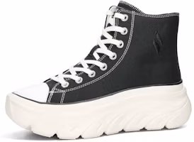Lookbook Skechers Street 防滑耐磨 高筒 帆布鞋 女款 黑色