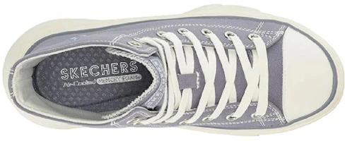 Shop Skechers Street 防滑耐磨減震 高筒 帆布鞋 女款 藍紫色