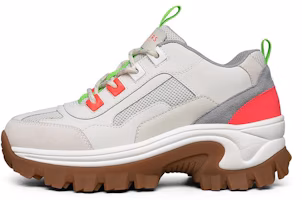 (Women) Skechers Street Blox Low-Top Grey/Pink/Green 155256-OWGN (Women) Skechers Street Blox Low-Top Grey/Pink/Green 155256-OWGN