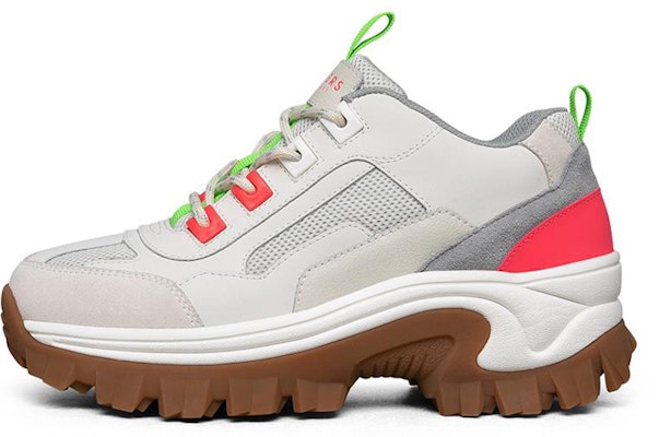 (Women) Skechers Street Blox Low-Top Grey/Pink/Green 155256-OWGN Buy (Women) Skechers Street Blox Low-Top Grey/Pink/Green 155256-OWGN