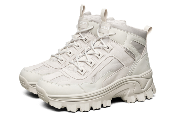 Shop (W) Skechers Street Blox High 'Putih Susu' 155260-OFWT