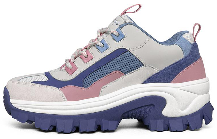 (Women) Skechers Street Blox Low-Top Blue/Pink/Grey 155256-BLMT