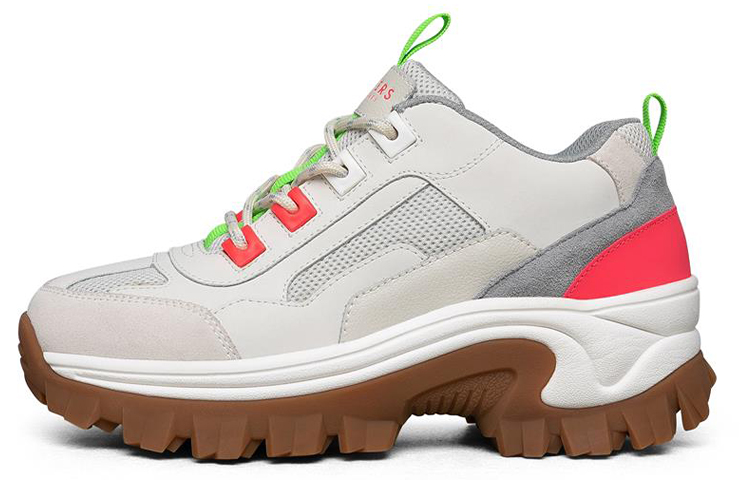 (Women) Skechers Street Blox Low-Top Grey/Pink/Green 155256-OWGN
