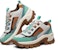 (W) Skechers Street Blox Low-Top Hijau/Coklat/Kelabu 155256-NTMT