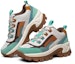 Lookbook (W) Skechers Street Blox Low-Top Hijau/Coklat/Kelabu 155256-NTMT