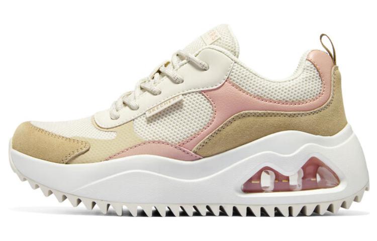 (Women) Skechers Street Uno Peaks Shoes 'White Tan Pink' 177546-NAT