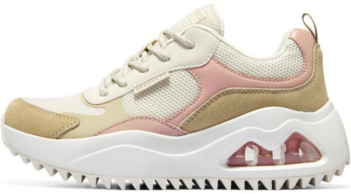 (Women) Skechers Street Uno Peaks Shoes 'White Tan Pink' 177546-NAT Buy (Women) Skechers Street Uno Peaks Shoes 'White Tan Pink' 177546-NAT