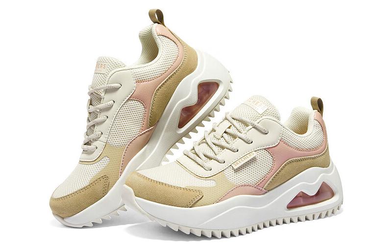 Lookbook Skechers 舒適運動 減震耐磨 低筒 跑步鞋 女款 米白