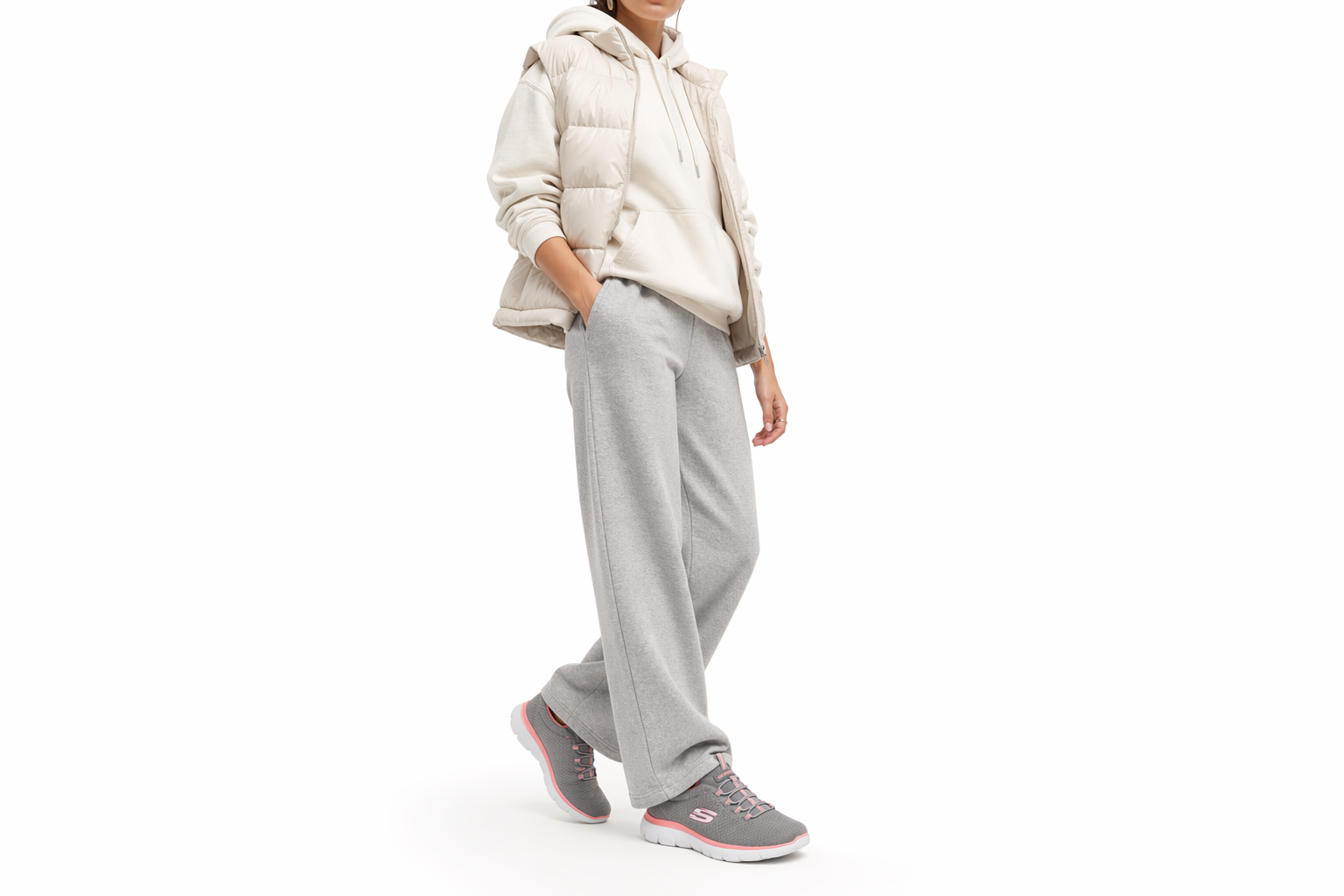 Order Skechers 耐磨 低筒 跑步鞋 女款 灰粉色