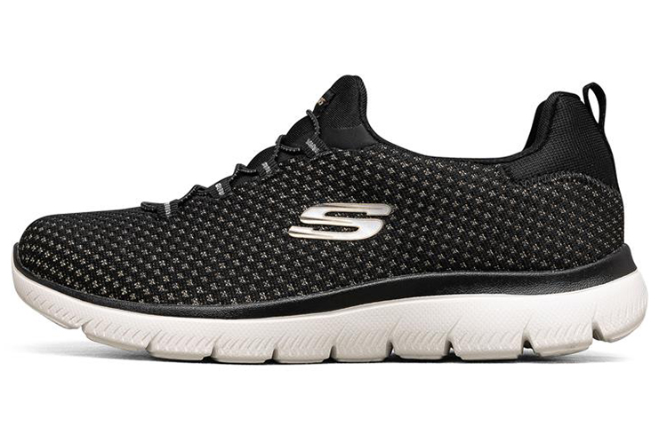 (Women) Skechers Summits Low-Top Black/Silver 149204-BKSL
