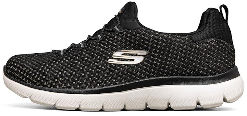 (Women) Skechers Summits Low-Top Black/Silver 149204-BKSL Buy (Women) Skechers Summits Low-Top Black/Silver 149204-BKSL