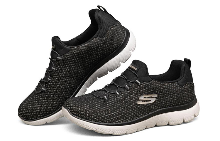 Lookbook (Women) Skechers Summits Low-Top Black/Silver 149204-BKSL